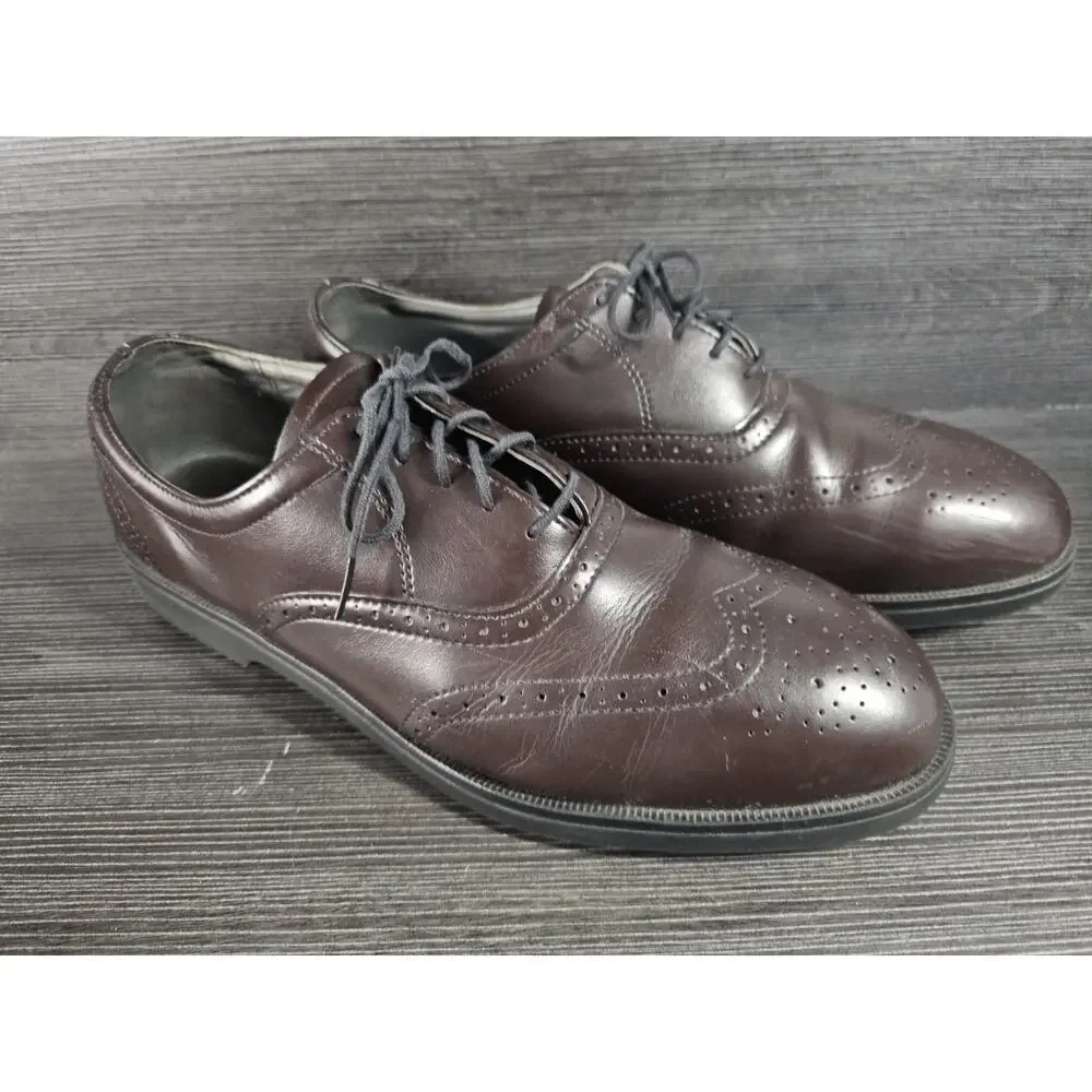 RED WING Brown Leather Wingtip Shoes Safety Toe MENS 12 USA Lace Up 2413-05